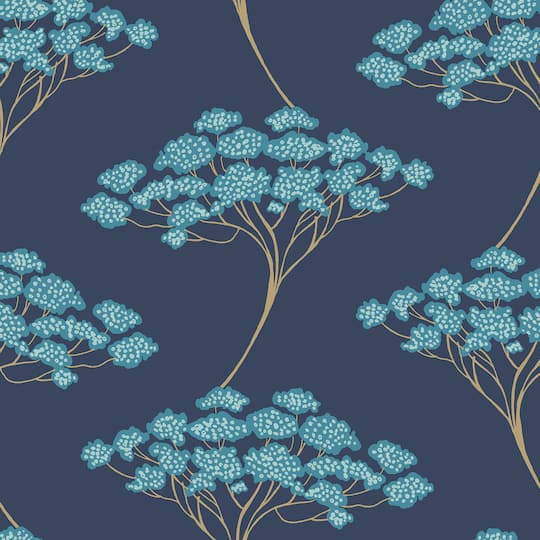 NuWallpaper Blue Ficus Peel & Stick Wallpaper